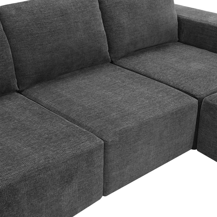 Luxury Modular U Shaped Sectional Sofa with Ottomans, Cloud Chenille, Deep Seat, No Assembly Required, 110*72' Default -DTYStore