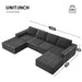 Luxury Modular U Shaped Sectional Sofa with Ottomans, Cloud Chenille, Deep Seat, No Assembly Required, 110*72' Default -DTYStore