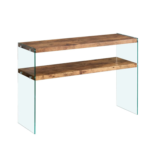 MDF Console Table, Big Side Table, Walnut Tempered Glass Desk,Entry Table Default -DTYStore