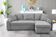 MEGA convertible corner sofa with armrest storage, living room and apartment sectional sofa, right chaise longue and grey Default -DTYStore