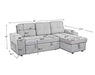MEGA convertible corner sofa with armrest storage, living room and apartment sectional sofa, right chaise longue and grey Default -DTYStore