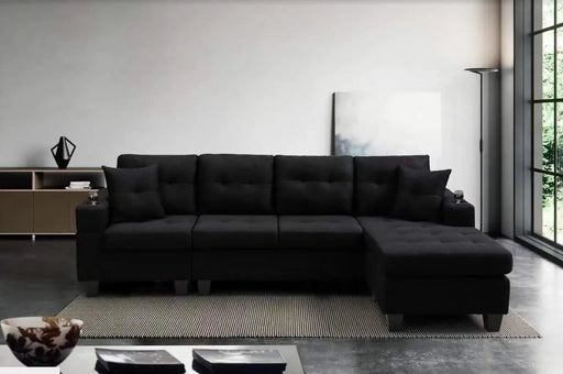 MEGA right sectional sofa with footrest, convertible corner sofa with armrest storage, living room and apartment sectional sofa, right chaise longue and grey Default -DTYStore
