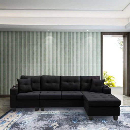 MEGA right sectional sofa with footrest, convertible corner sofa with armrest storage, living room and apartment sectional sofa, right chaise longue and grey Default -DTYStore