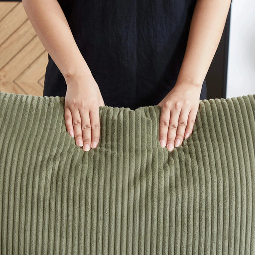 MH'' 64.5 Inch Sleeper Sofa Bed 3-in-1 Adjustable Sleeper with Pullout Bed 2 Pillows and Side Pockets Soft Corduroy Convertible Sleeper Sofa Bed for Living Room Bedroom Apartment Office Default -DTYStore