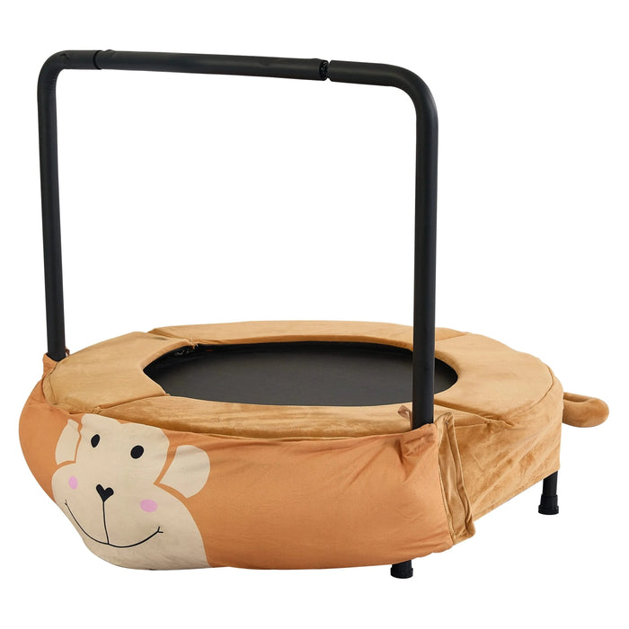 MONKEY Children's Trampoline Happy Expression Outdoor/Indoor Dual-Use Black and Yellow Foldable Iron Tube for Kids Age 3-7 Default -DTYStore