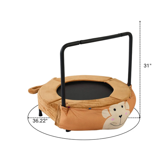 MONKEY Children's Trampoline Happy Expression Outdoor/Indoor Dual-Use Black and Yellow Foldable Iron Tube for Kids Age 3-7 Default -DTYStore