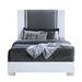 MOON Smooth White King 5PC Bedroom Set with LED Accent and Marble Finish, Solid Wood & MDF Default -DTYStore