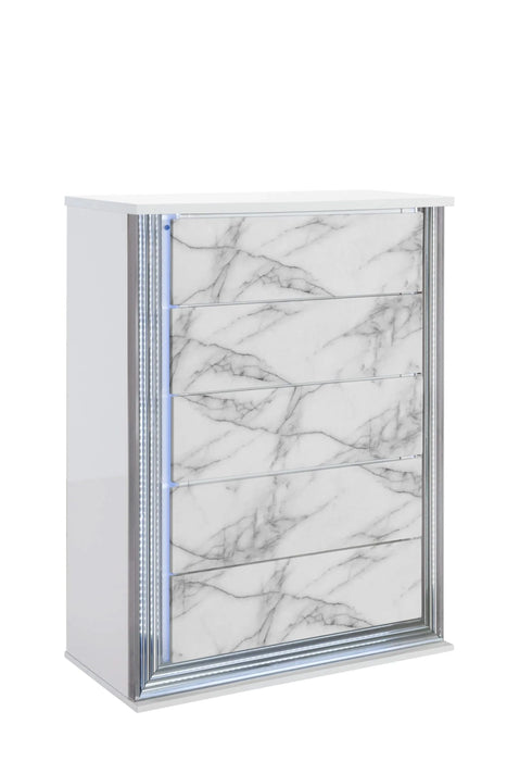 MOON WHITE MARBLE KING 5PC BEDROOM SET Default -DTYStore