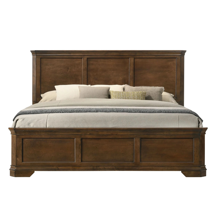 Maderne Traditional Wood Panel 5 pieces King Bed set with Dresser, Mirror, Nightstand and Chest - DTY Store