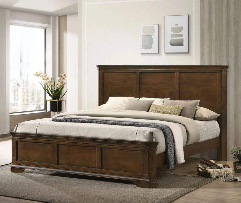 Maderne Traditional Wood Panel 5 pieces King Bed set with Dresser, Mirror, Nightstand and Chest - DTY Store