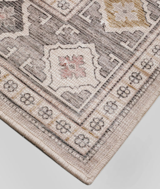 Malta Akira Natural, Blush, Gold, Black, Charcoal and Beige Cotton Blend Washable Area Rug Default -DTYStore