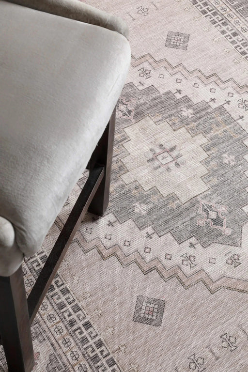 Malta Akira Natural, Blush, Gold, Black, Charcoal and Beige Cotton Blend Washable Area Rug Default -DTYStore