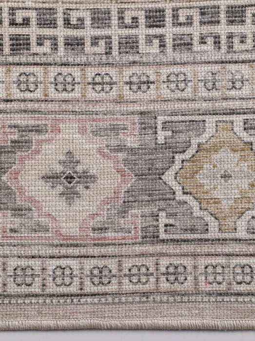 Malta Akira Natural, Blush, Gold, Black, Charcoal and Beige Cotton Blend Washable Area Rug Default -DTYStore