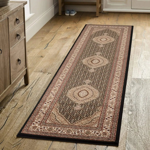 Manchester GC_HER5003 Black 2 ft. 7 in. x 9 ft. 10 in. Area Rug Default -DTYStore