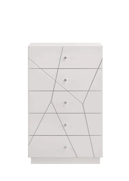 Manhattan King 5-Piece Bedroom Set – Modern Design with Lacquer Finish, Geometric Accents, and LED Lighting (CA Inventory) Default -DTYStore