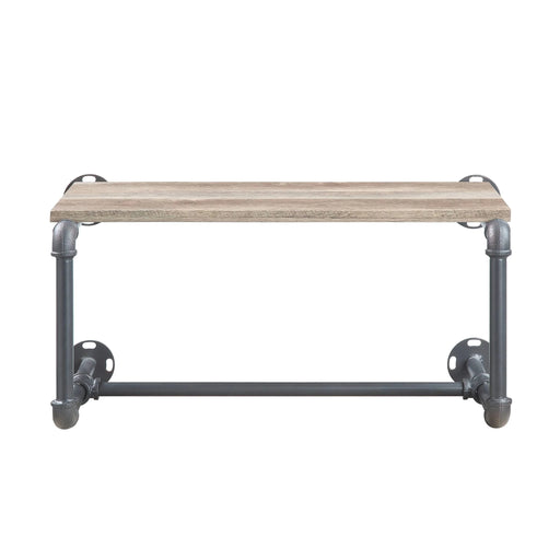 Mankato Oak and Sandy Grey Wall Rack with Shelf Default -DTYStore