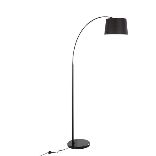 March Contemporary Floor Lamp in Black Marble and Black Metal with Black Linen Shade by LumiSource Default -DTYStore