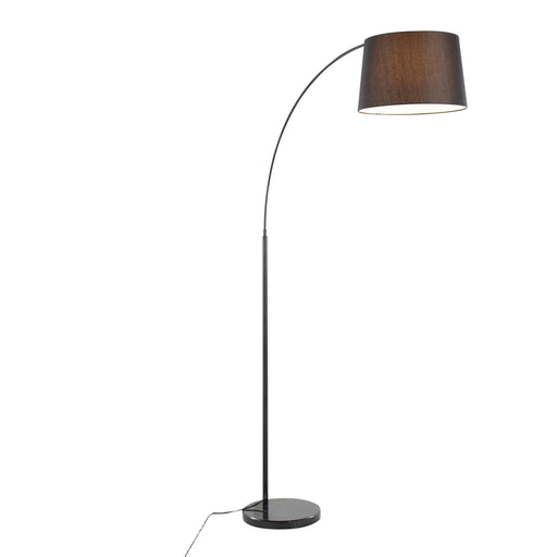 March Contemporary Floor Lamp in Black Marble and Black Metal with Black Linen Shade by LumiSource Default -DTYStore