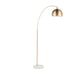 March Contemporary Floor Lamp in White Marble and Antique Brass Metal by LumiSource Default -DTYStore