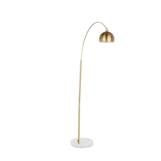 March Contemporary Floor Lamp in White Marble and Antique Brass Metal by LumiSource Default -DTYStore