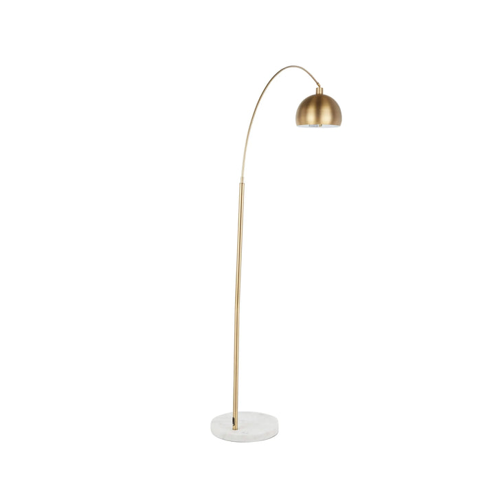 March Contemporary Floor Lamp in White Marble and Antique Brass Metal by LumiSource Default -DTYStore