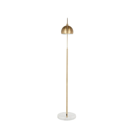 March Contemporary Floor Lamp in White Marble and Antique Brass Metal by LumiSource Default -DTYStore