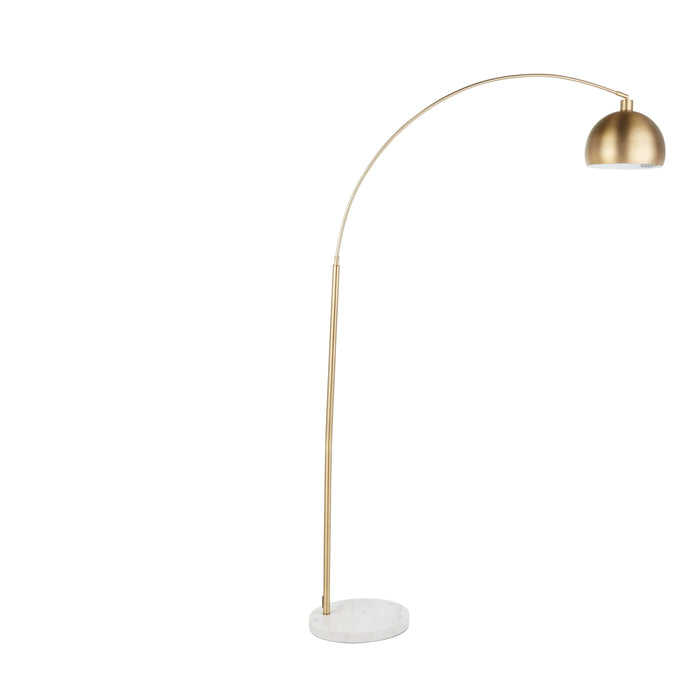 March Contemporary Floor Lamp in White Marble and Antique Brass Metal by LumiSource Default -DTYStore