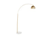 March Contemporary Floor Lamp in White Marble and Antique Brass Metal by LumiSource Default -DTYStore