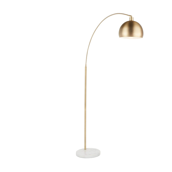 March Contemporary Floor Lamp in White Marble and Antique Brass Metal by LumiSource Default -DTYStore