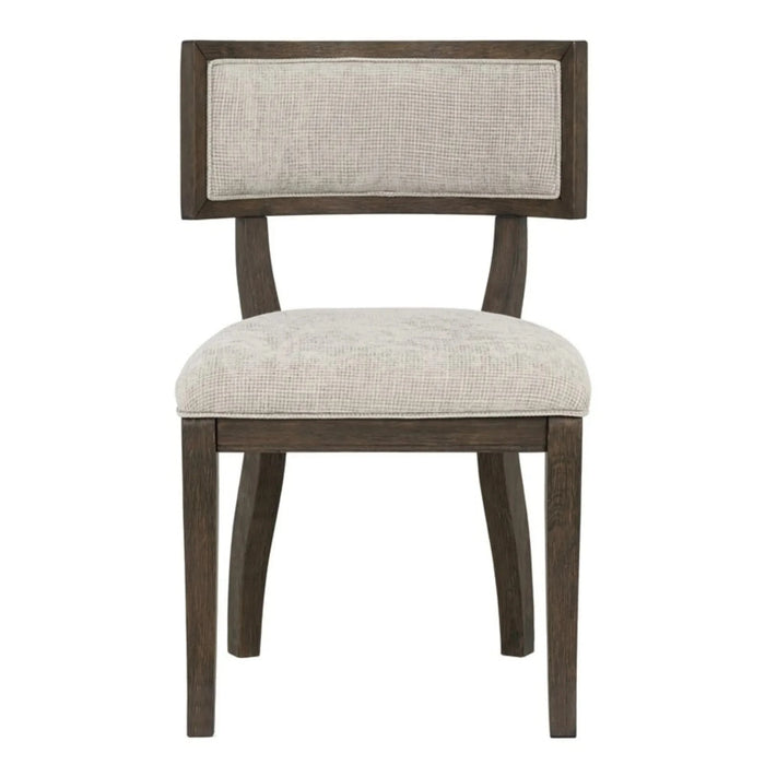 Marie Upholstered Dining Chair Set of 2 with Aged Brown Oak Finish in Beige Default -DTYStore