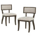 Marie Upholstered Dining Chair Set of 2 with Aged Brown Oak Finish in Beige Default -DTYStore