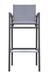 Marina Outdoor Patio Barstool in Gray Powder Coated Finish with Gray Sling Textilene and Gray Wood Accent Arms Default -DTYStore