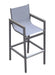 Marina Outdoor Patio Barstool in Gray Powder Coated Finish with Gray Sling Textilene and Gray Wood Accent Arms Default -DTYStore