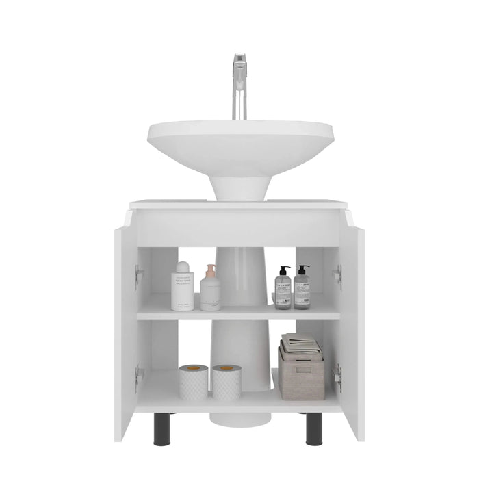 Marlo Under Sink Cabinet with Two Doors and Interior Storage Shelves, Cut-Out Back, 22 Wide Freestanding, Modern Bathroom Storage Default -DTYStore