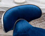 Masaccio Velvet Upholstered Adjustable Swivel Barstool, Set of 2, Blue Default -DTYStore