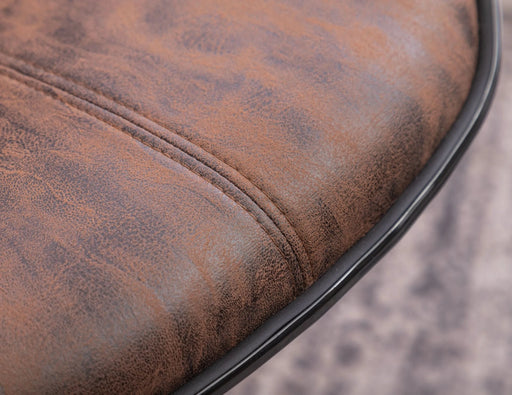 Masaccio Weathered Upholstery Airlift Adjustable Swivel Barstool with Chrome Base, Set of 2, Brown Default -DTYStore