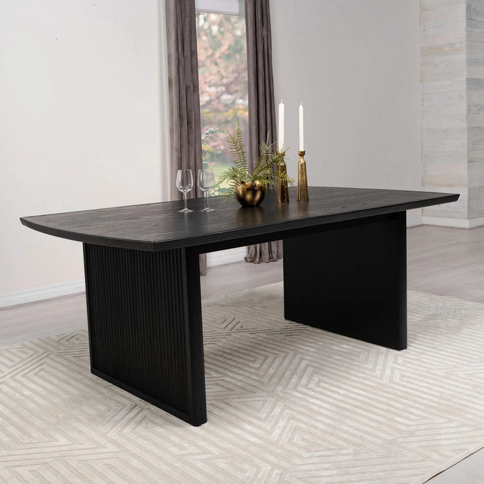 Mason Black with Removable Extension Leaf Dining Table Default -DTYStore