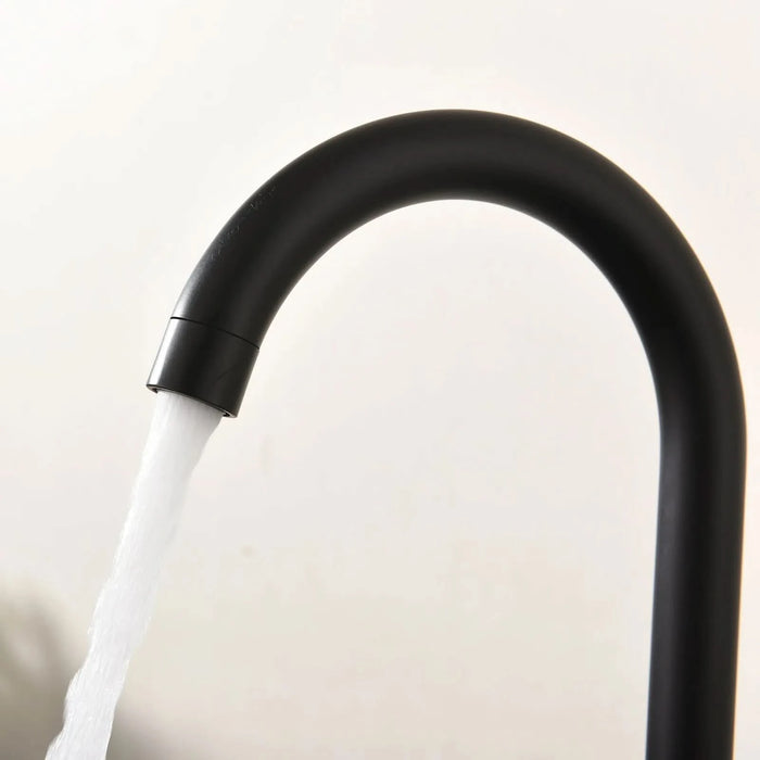 Matte Black Kitchen Faucet Single Handle Stainless Steel,Commercial Single Hole Kitchen Sink Faucet,Modern One Hole Bar Sink Faucet (Matte Black) - DTY Store