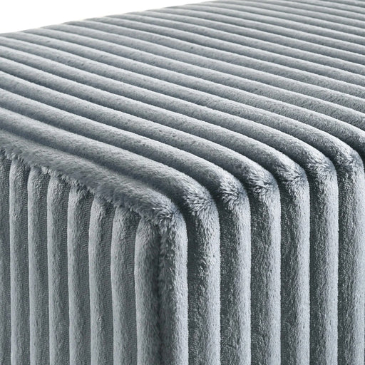 Mavela Wide Wale Corduroy Upholstery Panel Queen Bed with 2 Nightstands and Bench, Blue Default -DTYStore