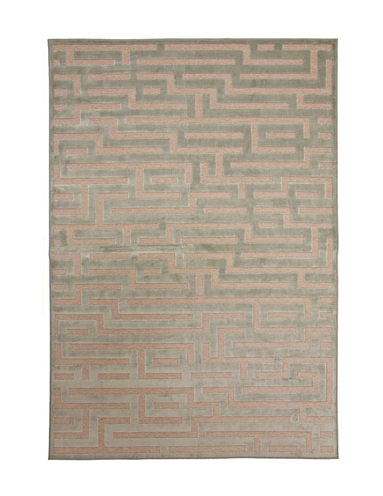 Maze Lt. Blue/Grey Area Rug 8x10 Default -DTYStore