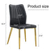 Medieval Modern Black Dining Chairs with Cushions and Golden Metal Legs, PU Material Default -DTYStore