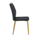 Medieval Modern Black Dining Chairs with Cushions and Golden Metal Legs, PU Material Default -DTYStore