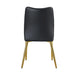 Medieval Modern Black Dining Chairs with Cushions and Golden Metal Legs, PU Material Default -DTYStore
