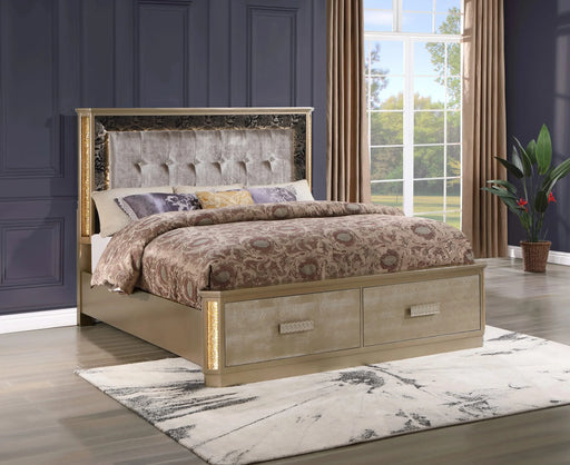 Medusa Queen 4PC Bedroom set Made with Wood in Gold (NJ Inventory) Default -DTYStore