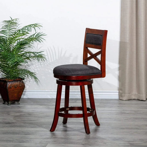 Meeker X Back Premium Fabric Swivel Stool, 30” Bar Stool or 24" Counter Stool -DTYStore