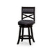 Meeker X Back Premium Fabric Swivel Stool, 30” Bar Stool or 24" Counter Stool 30" Bar Height Espresso Charcoal Fabric -DTYStore