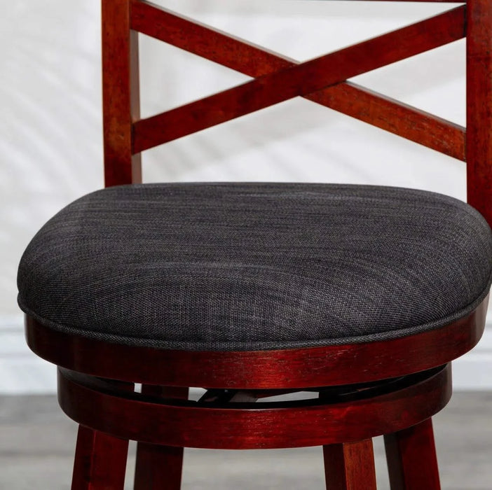 Meeker X Back Premium Fabric Swivel Stool, 30” Bar Stool or 24" Counter Stool -DTYStore