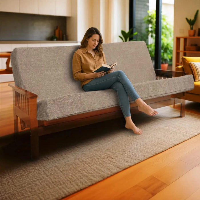 Memory Foam Infused Futon Mattress Full XL – Washable Removable Cover, Heavy-Duty Zipper, Thick Foldable Sofa Bed Cushion for Guest Room, Apartment, Dorm (Frame NOT Included) Default -DTYStore