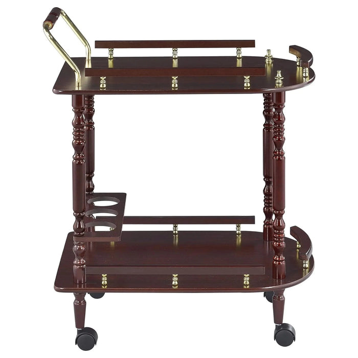 Merlot and Brass 2-shelf Serving Cart Default -DTYStore
