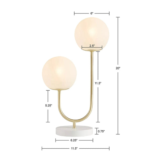 Metal 2-Light Globe Table Lamp Default -DTYStore